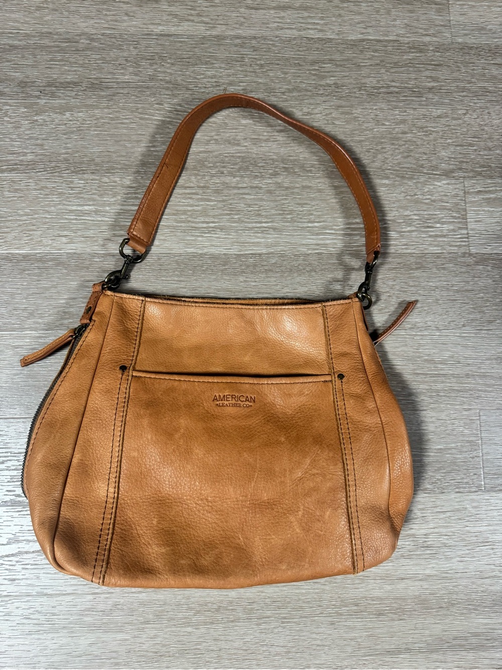 American Leather Co. Tan Leather Shoulder Bag